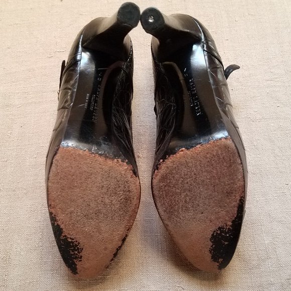 Ralph Lauren Collection Crocodile/Alligator Mary Jane Heels Shoes~Black Genuine - Picture 10 of 11